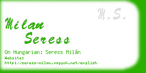 milan seress business card